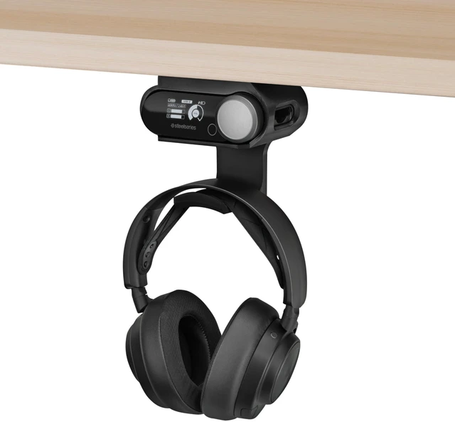 Main image of Under Desk Headphone Hanger Stand for Steelseries Arctis Nova Pro, Elite and Pro Omni Wireless Headsets with Dock for the Wireless Base Station by Brainwavz (HPS02)