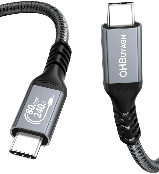 Main image of OHBUYAGN USB 4 for Thunderbolt 5 Cable 6.6FT/2M, 80Gbps 240W, Dual 8K@60Hz