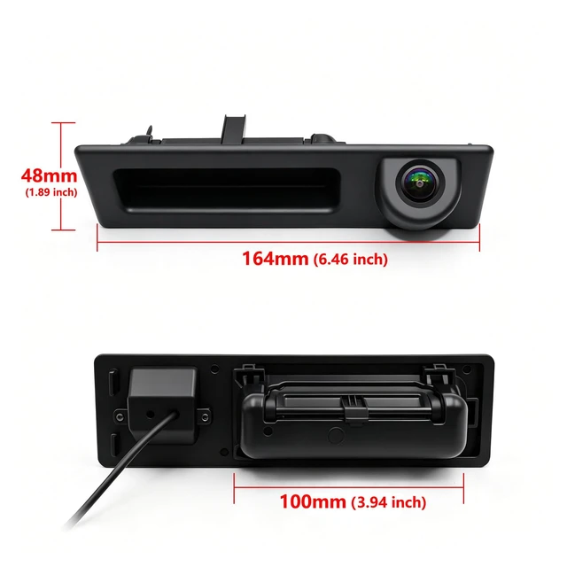 Alt view image 2 of 5 - Vehicle Backup Camera CCD Compatible for BMW 3 5 Series X1 3 4 5 F07 F10 F11 F25 F26 F30 F34 Car Rear View AHD 1080P Camera Reverse Parking Fisheye Lens Waterproof Cam Car Trunk Handle Camera (Black