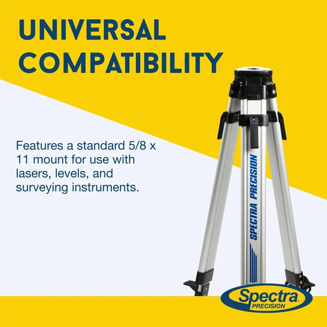 Alt view image 4 of 5 - Spectra Precision Q104025 Flat Head, System Case Length Medium Duty Aluminum Tripod for Rotary Laser Levels and Grade Lasers