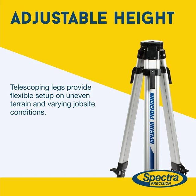 Alt view image 3 of 5 - Spectra Precision Q104025 Flat Head, System Case Length Medium Duty Aluminum Tripod for Rotary Laser Levels and Grade Lasers