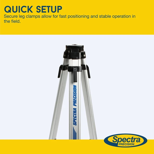 Alt view image 5 of 5 - Spectra Precision Q104025 Flat Head, System Case Length Medium Duty Aluminum Tripod for Rotary Laser Levels and Grade Lasers