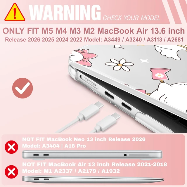 Alt view image 2 of 5 - May Chen for M5 MacBook Air 13.6 Inch Case 2026 2025 2024-2022 Release M5 A3449 M4 A3240 M3 A3113 M2 A2681, Plastic Hard Shell Case for MacBook Air 13.6" with Retina Display, Cute Goose Spring