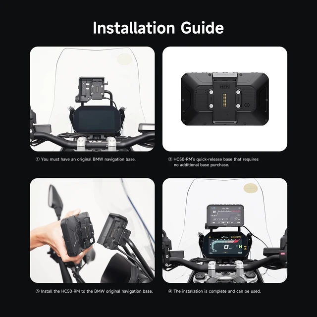 Alt view image 4 of 5 - HFK HC50-RM Motorcycle Wireless CarPlay Android Auto GPS Navigation System