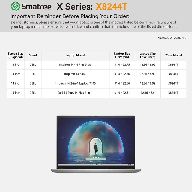 Alt view image 2 of 5 - Smatree Hard EVA Protective Case for 14 inch DELL 14 Plus
