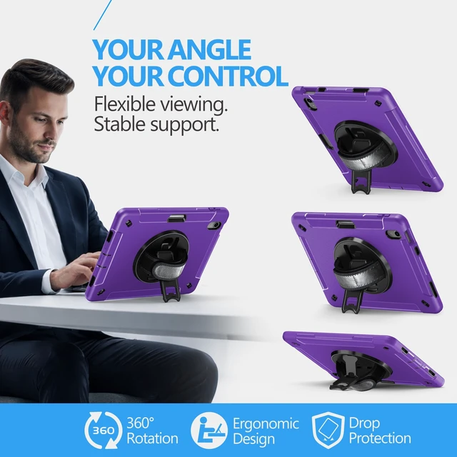 Alt view image 3 of 5 - Miesherk STOCK for iPad (A16) 11th/10th Generation Case 2025/2022 Purple