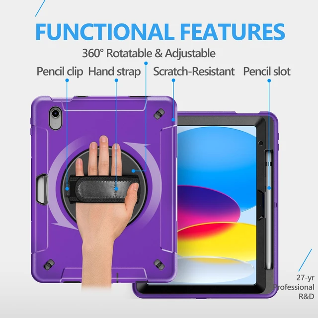Alt view image 4 of 5 - Miesherk STOCK for iPad (A16) 11th/10th Generation Case 2025/2022 Purple