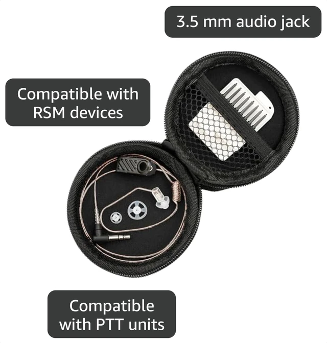 Alt view image 3 of 5 - ArrowMax AMAS01P-S-22-35L Tubeless Covert High-Definition Listen-Only Earpiece with Balanced Armature Speaker, 3.5mm Connector, Equipped with Medium Ear Tips Works with Speaker Mics, RSM & PTT Units