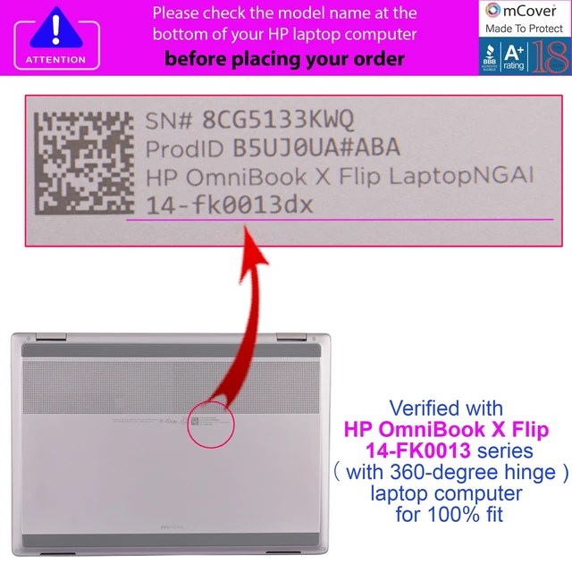 Alt view image 5 of 5 - mCover Hard Case ONLY Compatible for 2025+ 14" HP OmniBook X Flip 14-FMxxxx 14-FKxxxx 2-in-1 (with 360 Hinge) Windows Laptop (NOT Fitting Any Other HP Models)- Pink