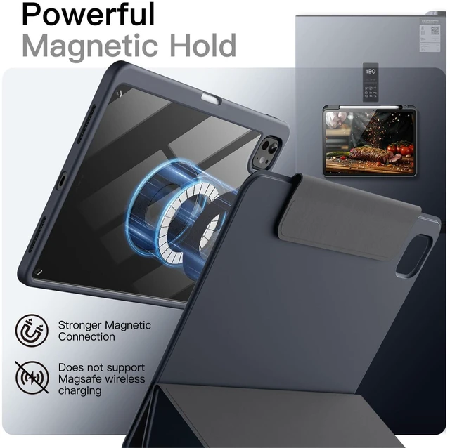 Alt view image 5 of 5 - JETech Magnetic Detachable Case for iPad Pro 13" M5/M4, Grey