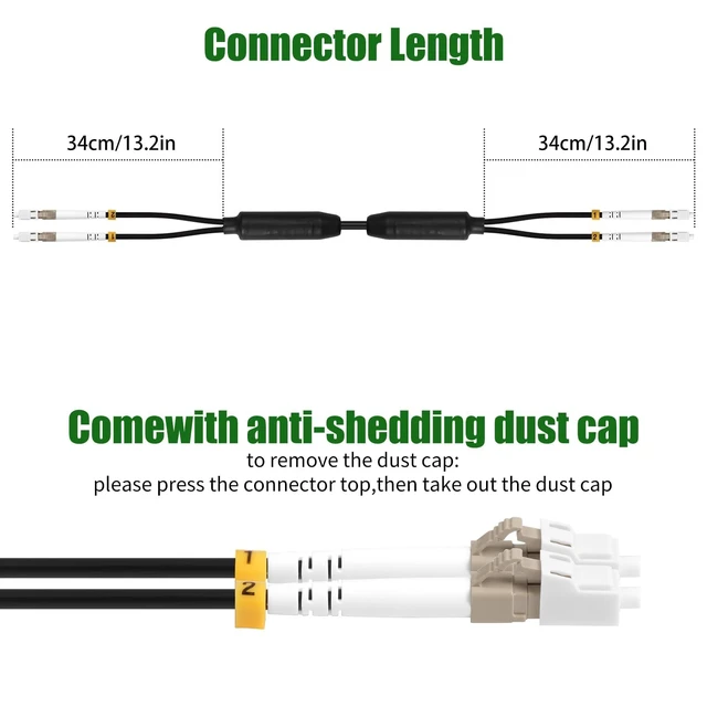 Alt view image 3 of 5 - FibergagaOutdoor LC to LC OM3 Fiber Patch Cable Multimode TPU, 150M(492ft)