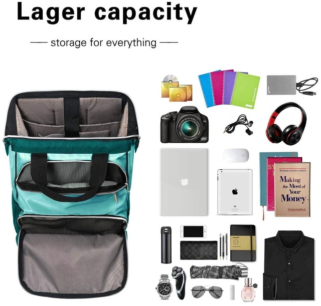 Alt view image 5 of 5 - Hap Tim Laptop Backpack 15.6/14/13.3 Inch Laptop Bag Travel Backpack for Women/Men Waterproof School Computer Bag Large Capacity Bookbag for College/Travel/Business (7651EU), Green