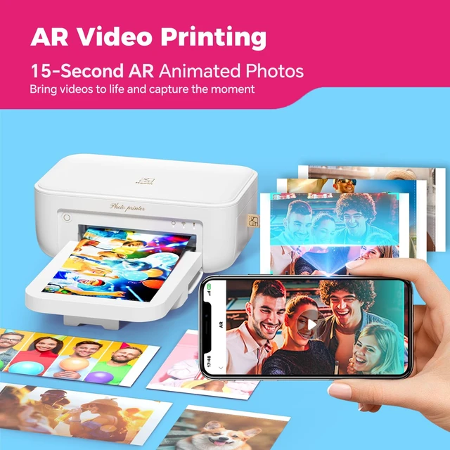 Alt view image 5 of 5 - iDPRT 4x6 Photo Printer with 108 Sheets & 2 Ribbons, Picture Printer, White