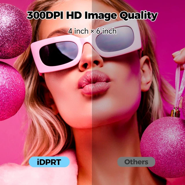 Alt view image 4 of 5 - iDPRT 4x6 Photo Printer with 108 Sheets & 2 Ribbons, Picture Printer, White
