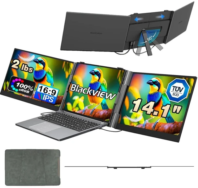 Main image of Blackview Triple Laptop Screen Extender 14 inch USB C Plug Play
