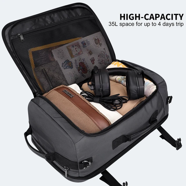 Alt view image 4 of 5 - WITZMAN Travel Backpack for Men 35L Carry-on Luggage Bag USB Charging Port