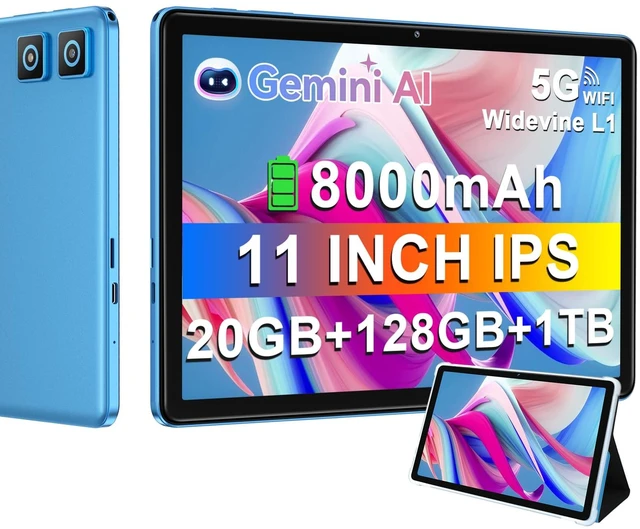 Main image of DMOAO Tablet 2026 11 Inch Tablet Android Tablets with 128GB + 20GB Large Storage, Octa-Core 2.0Ghz, 8000mAh,18W Fast Charging, 5G WiFi, GPS, 5+13MP Camera, Widevine L1, Face Unlock-Blue
