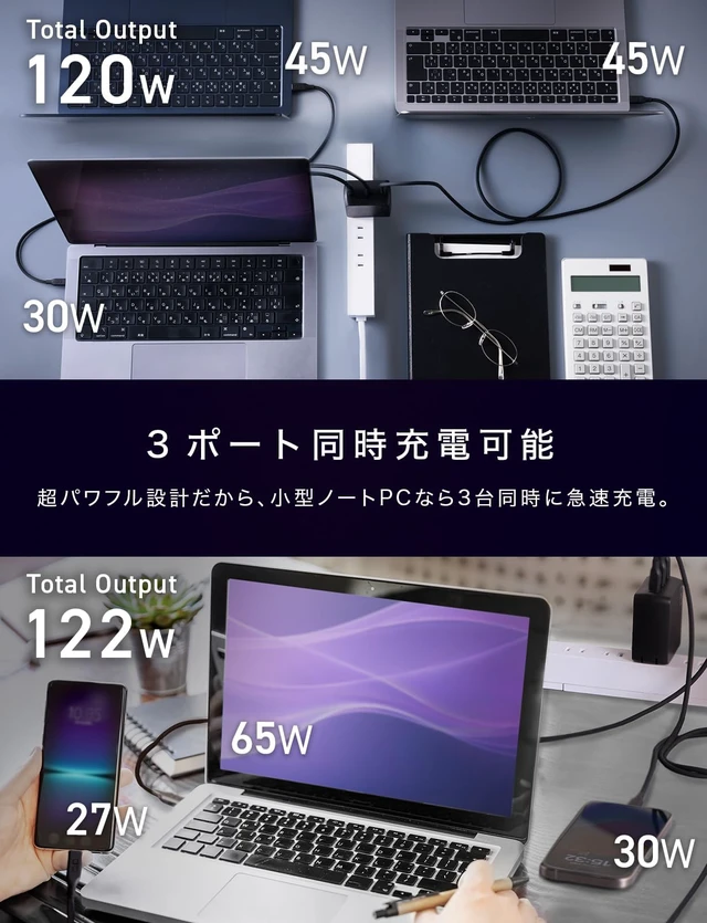 Alt view image 4 of 5 - CIO NovaPort Trio II 140W3C 3-Port USB-C GaN PD 3.1 Charger Block (Black)