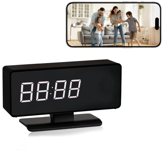 Main image of fijawee WiFi Hidden Full HD 4k Camera Clock - Nanny Cam with 145 Wide-Angle Lens, Night Vision & Motion Detection, Wireless Indoor Hidden Camera for Home Security Monitoring Remote Live Stream