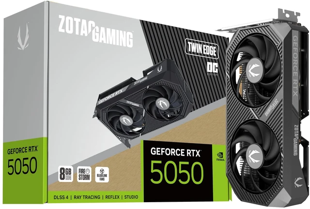 Main image of ZOTAC Gaming GeForce RTX 5050 Twin Edge OC DLSS 4 8GB GDDR6 128-bit 20 Gbps PCIE 5.0 Gaming Graphics Card, SFF-Ready Compact Card, ZT-B50500H-10M