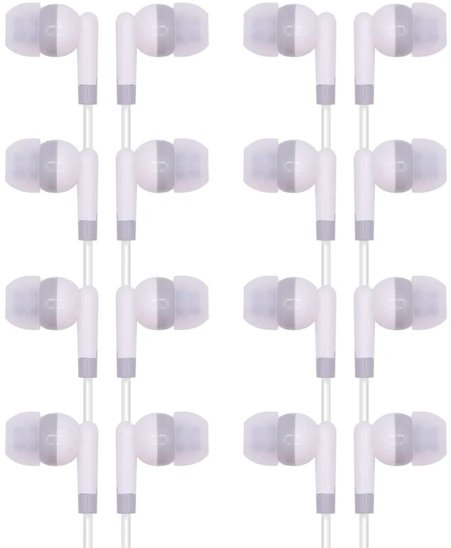 Main image of YFSFQS Bulk Earbuds for Kids Classroom Wired 3.5mm On Ear White 200 Pack