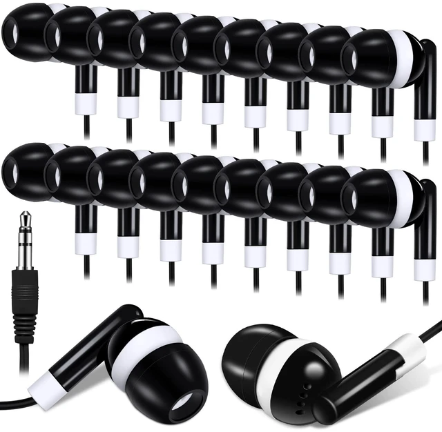 Main image of Konohan 500 Pcs Wired Earbuds Bulk for Classroom 3.5mm Jack,Black