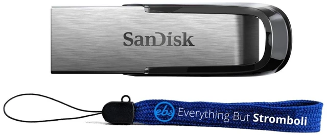 Main image of SanDisk 3.0 Ultra Flair USB Type A 128GB Flash Drive Compatible with Laptops and Personal Computers -SDCZ73-128G-G46- Bundle with (1) Everything But Stromboli Lanyard