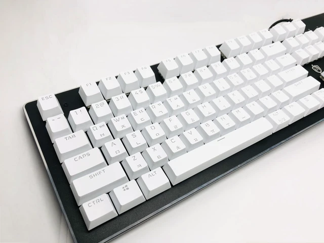 Alt view image 2 of 5 - IYTYIR 132 Keys Korean Backlit Keycaps OEM Profile Keycap Gamer Officer DIY for MX Mechanical Keyboard Removable Keycaps Set for 61 87 104 Full Size Mechanical Keyboard (Keycap Only) (Korean White)