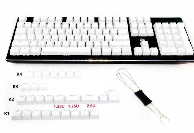 Alt view image 4 of 5 - IYTYIR 132 Keys Korean Backlit Keycaps OEM Profile Keycap Gamer Officer DIY for MX Mechanical Keyboard Removable Keycaps Set for 61 87 104 Full Size Mechanical Keyboard (Keycap Only) (Korean White)