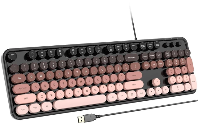 Main image of Atelus Wired USB Computer Keyboard, Full-Size Retro Typewriter Keyboard with Numeric Keypad, Plug & Play for Windows 7/8/10/11 PC Laptop Home Office