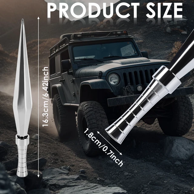 Alt view image 2 of 5 - Enmpnornb Chrome 6.6 Inch Polygonal Bullet Antenna Replacement