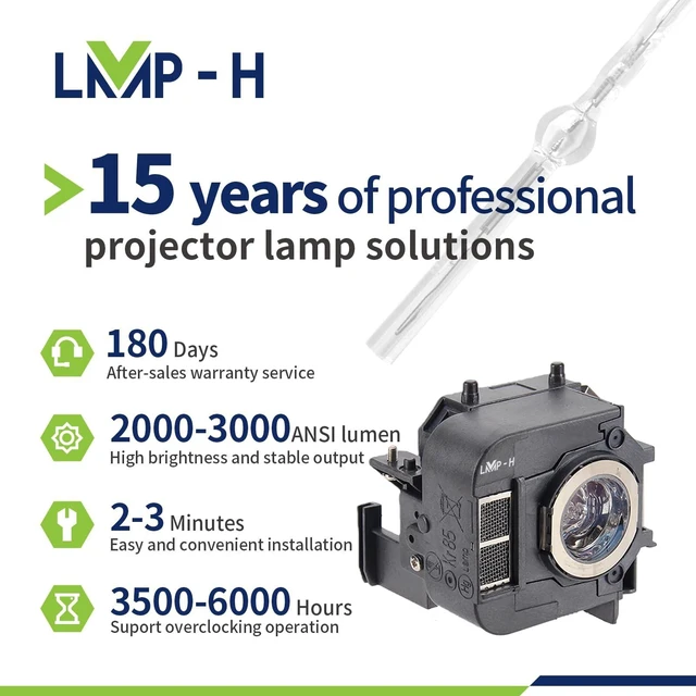 Alt view image 3 of 5 - LMP-H ELP50//V13H010L50 Projector Lamp with Housing for Compatible Models:for Epson EB-84 84e 84H 84he 84EDU 85 824 826W/H EMP-84he 825 PowerLite 84 84/+ 85 85+ 825 826W Replacement Projector Lamp