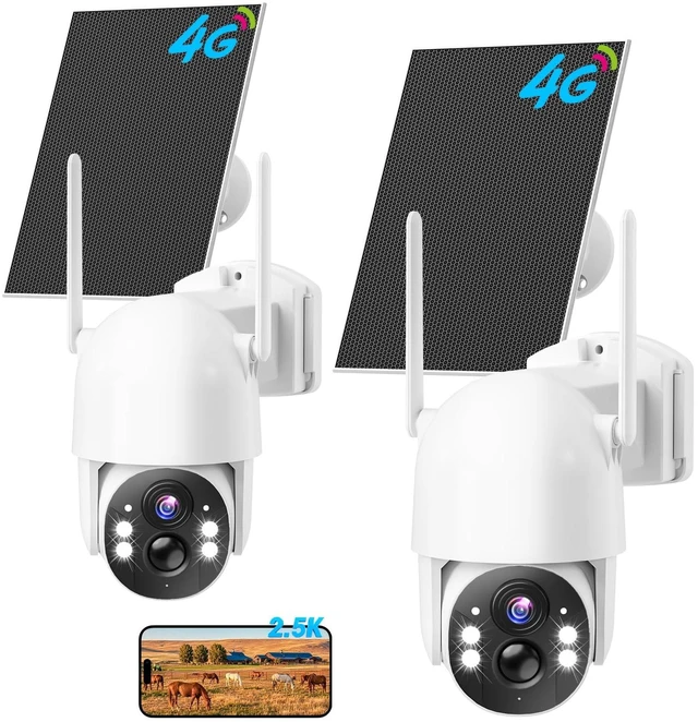 Main image of MISECU 4G LTE Cellular Security Cameras Outdoor 2-Pack, 2.5K No WiFi,IP66