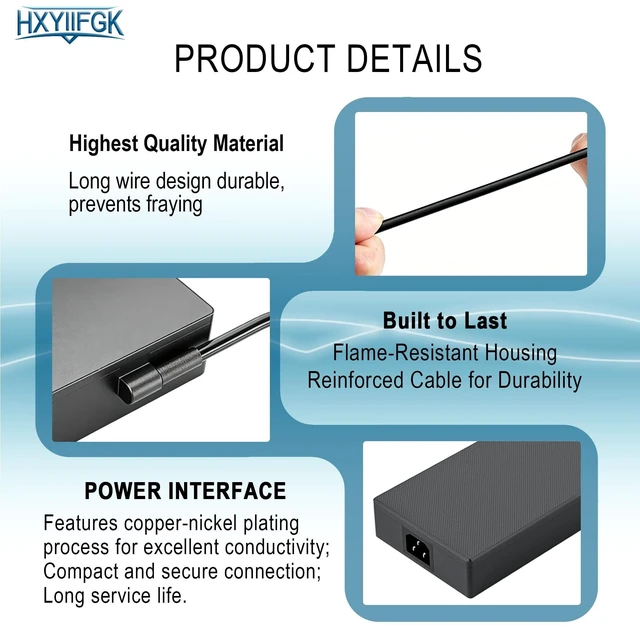 Alt view image 5 of 5 - 200W Replacement Charger for ASUS ROG G14 G16 TUF A14 A16 Gaming Laptops