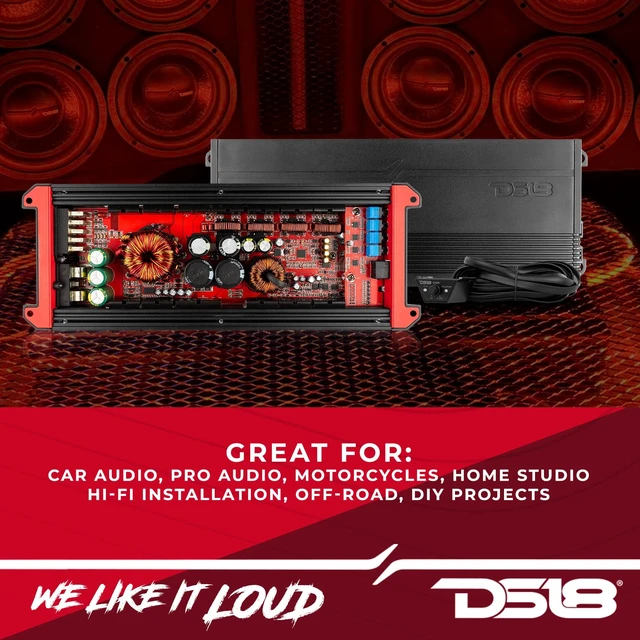 Alt view image 4 of 5 - DS18 G4000.5D GEN-X Full-Range Class D 5-Channel Amplifier 4000 Watts Max Power 2/4 Ohm Stable, Bridgeable, High/Low Pass Filter - BASS Knob Included - Compact Amp for Speakers in Car Audio System