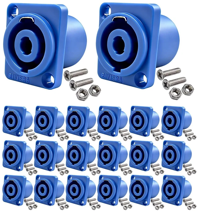 Main image of RIVIERA 20 Pack Professional 4-Pole Speakon Panel MountNL4MP Chassis