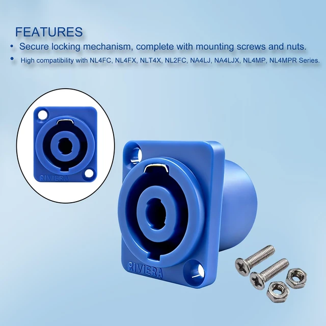 Alt view image 4 of 5 - RIVIERA 20 Pack Professional 4-Pole Speakon Panel MountNL4MP Chassis