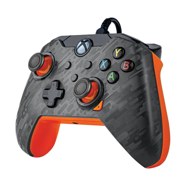 Alt view image 3 of 5 - PDP Wired Xbox Gaming Controller: Gamepad Licensed for Xbox Series X^^S, Xbox One, Windows PC, Audio Controls, 8ft Cable, 3.5mm jack, Mappable Buttons/Triggers, Companion App: Atomic Carbon Grey/Orang