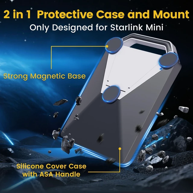 Alt view image 2 of 5 - STARGEAR 200LBS Starlink Mini Magnetic Mount with Protective Case, Grey