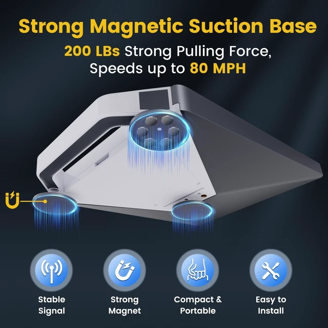 Alt view image 3 of 5 - STARGEAR 200LBS Starlink Mini Magnetic Mount with Protective Case, Grey