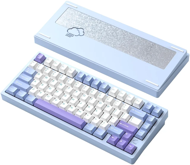 Main image of KIBU WOBKEY Rainy75 75% Tri-Mode Mechanical Keyboard, CNC Aluminum Custom Wireless Keyboard, Hot Swappable, VIA Programmable, Cocoa Switch, RGB Backlit,BT/2.4G/Wired for Mac/Win(Pro Blue)