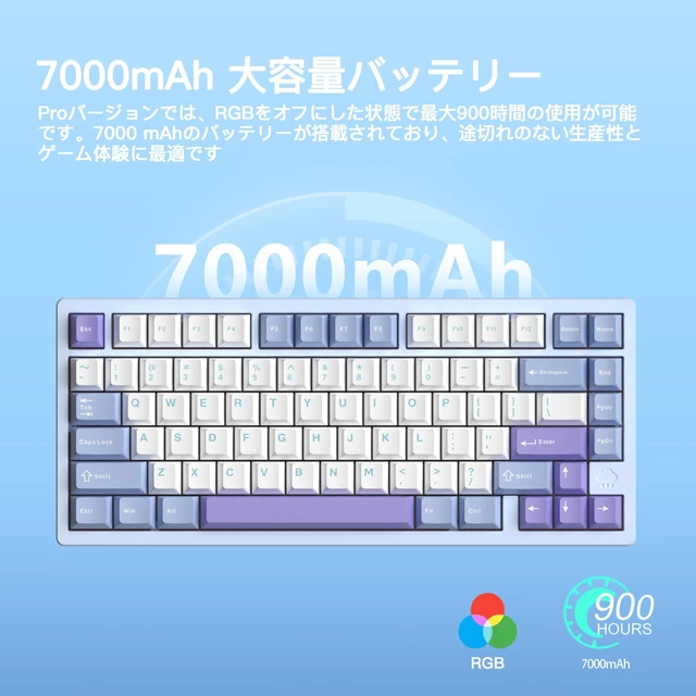 Alt view image 4 of 5 - KIBU WOBKEY Rainy75 75% Tri-Mode Mechanical Keyboard, CNC Aluminum Custom Wireless Keyboard, Hot Swappable, VIA Programmable, Cocoa Switch, RGB Backlit,BT/2.4G/Wired for Mac/Win(Pro Blue)