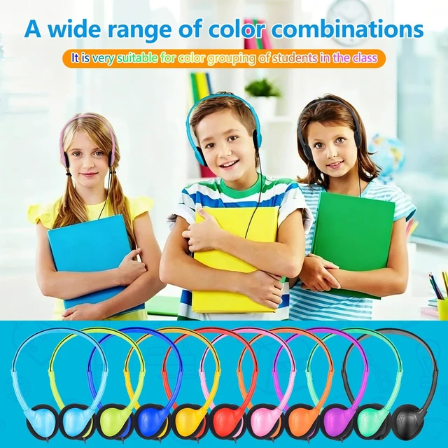 Alt view image 5 of 5 - CNSZSLZ 25 Pack Bulk Headphones for Classroom Students Kids,Wired On Ear