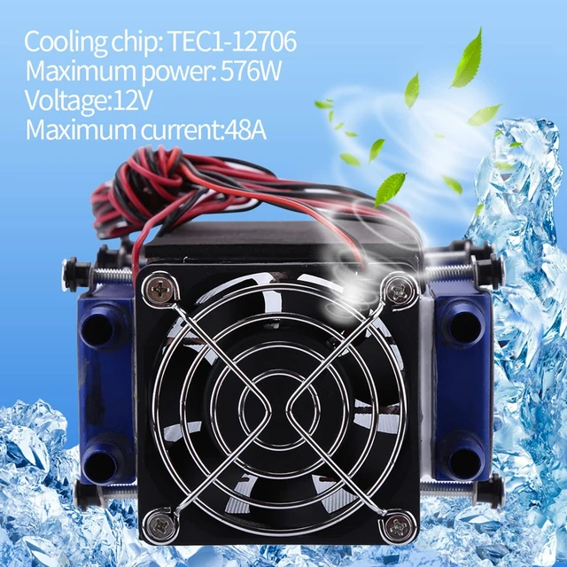 Alt view image 5 of 5 - DIY Thermoelectric Cooler, DIY Thermoelectric Cooler 12V 576W 8 Chip TEC1-12706 DIY Thermoelectric Cooler Air Cooler Watercooled Heat Sink Semiconductor Cooler