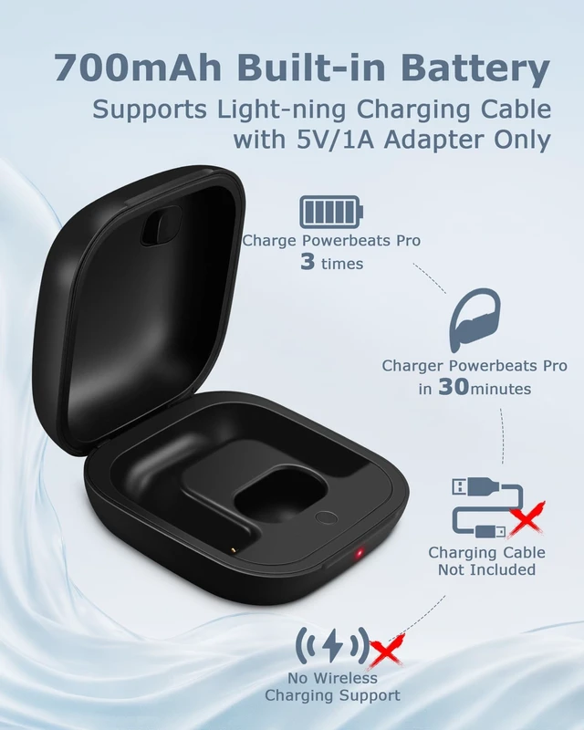Alt view image 5 of 5 - XCZNAGS Charging Case Replacement for Powerbeats Pro: 700mAh Battery, Bluetooth Pairing, Portable Charger Case (Case Only)