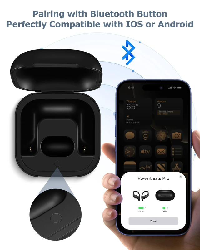 Alt view image 3 of 5 - XCZNAGS Charging Case Replacement for Powerbeats Pro: 700mAh Battery, Bluetooth Pairing, Portable Charger Case (Case Only)