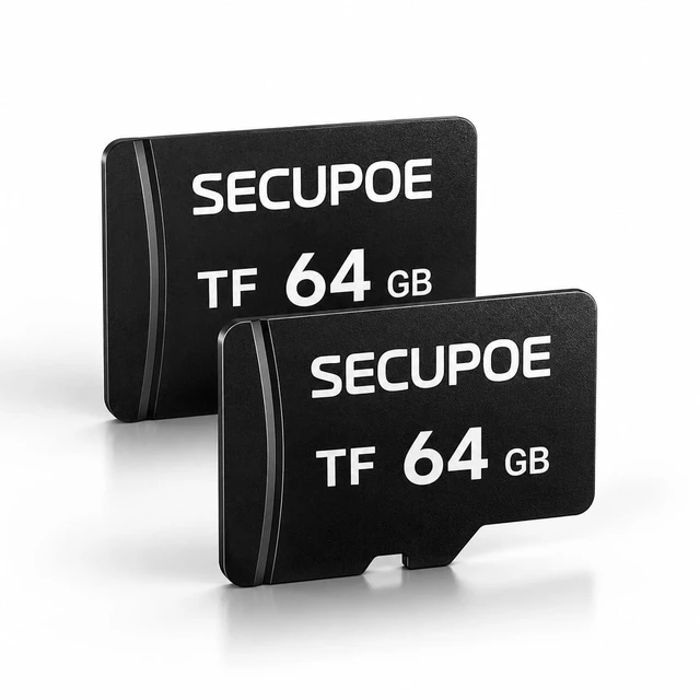 Main image of SECUPOE 2X 64GB TF Memory Card FAT32 Format Class 10 High Speed Reading/Writing 24/7 Recording for Security Camera Dash Cam and More