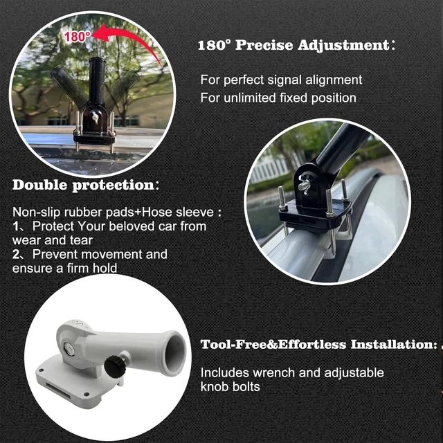 Alt view image 4 of 5 - Windproof Stable Signal180Adjust Starlink Mini Mount with Connect Pipe