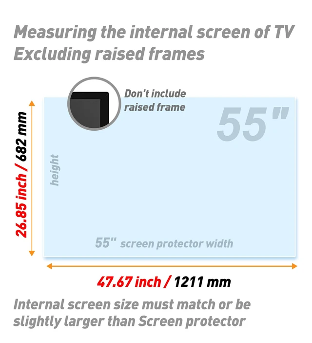 Alt view image 5 of 5 - BU TV Screen Protectors 55 Inch Anti-Glare TV Film Anti-Blue Light, Protection Eyes,Reduce Reflections and Glare