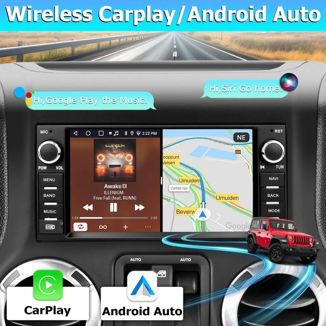 Alt view image 3 of 5 - Car Radio for Jeep Wrangler JK 2007-2018 with CarPlay Android Auto,7 inch